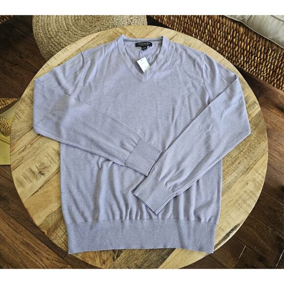 BANANA REPUBLIC Luxury Blend Cashmere Silk Cotton Sweater Sz S V-Neck NWT - Picture 1 of 8